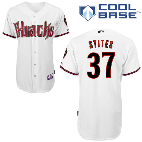 Matt Stites #37 MLB Jersey-Arizona Diamondbacks Men's Authentic Home White Cool Base Baseball Jersey
